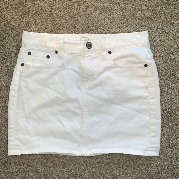 J. Crew Dresses & Skirts - J Crew White Denim Mini Skirt